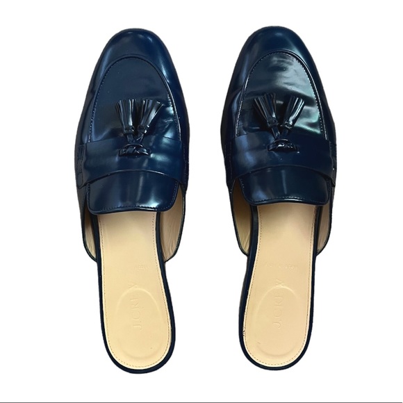 J. Crew Charlie Slides in Glossy Leather | Size 8.5